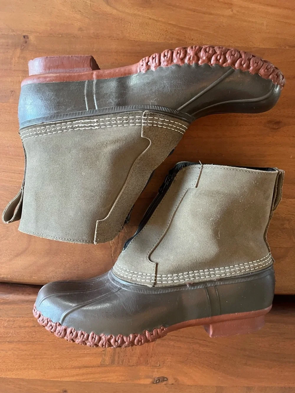 LL Bean Boots Fleece Plaid Lined Primaloft Waterproof USA Made Mens 11 M Brown
